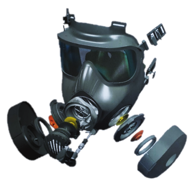 Exploded CAD view of M50 respirator design