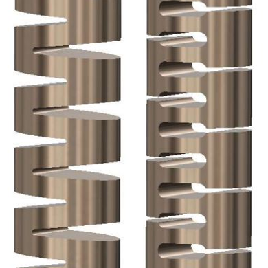 Cutting of features to introduce increased flexibility into basic geometry