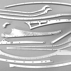 Water-jet cut parts to provide internal structure for prototype assembly